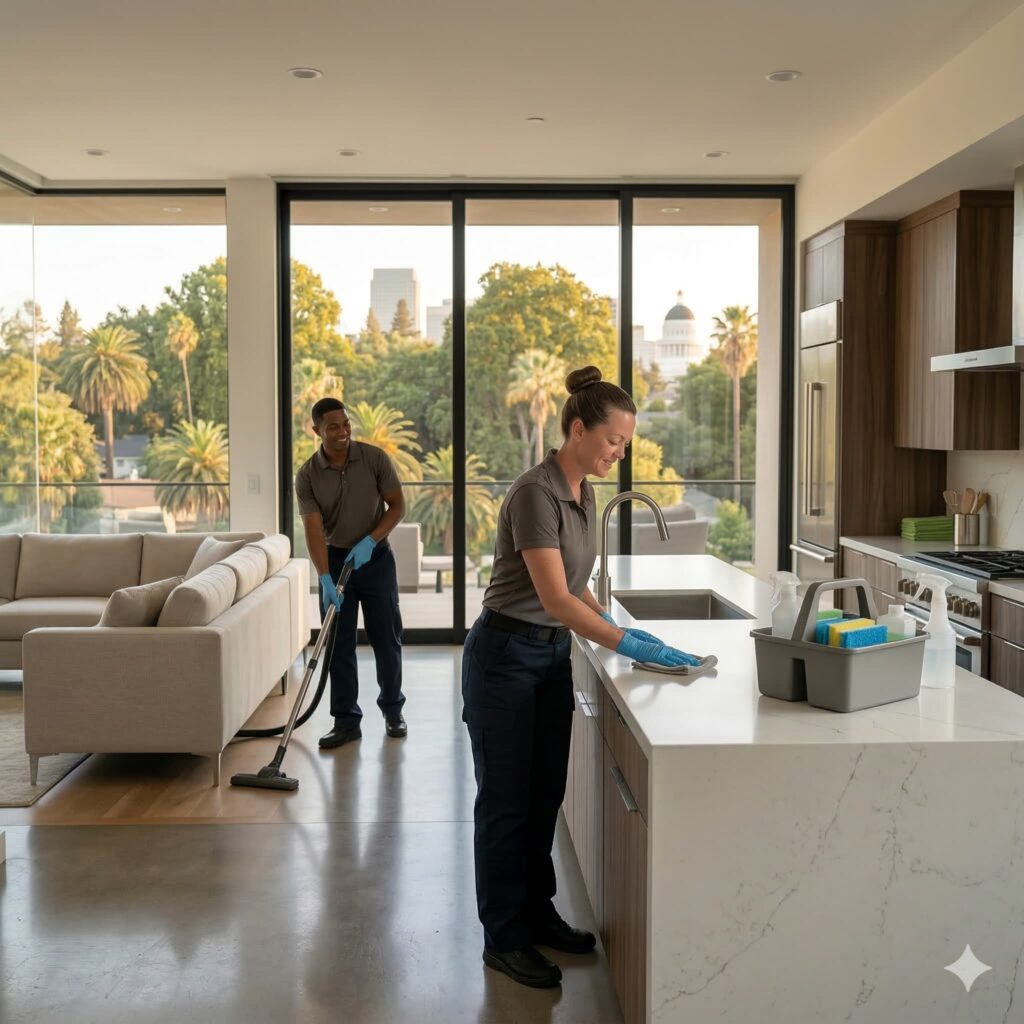 Professional cleaning team providing house cleaning services in Sacramento